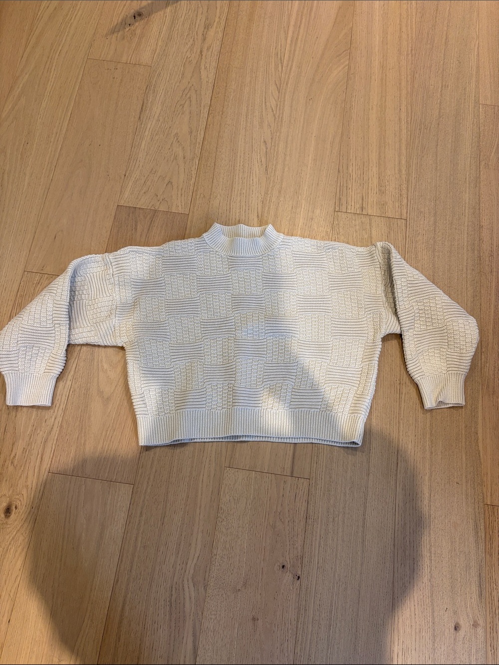 Rylee + Cru Cream Textured Knit Sweater